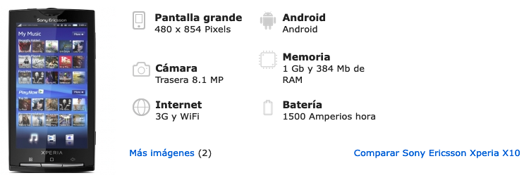 Sony Ericsson Xperia X10 Caracteristicas